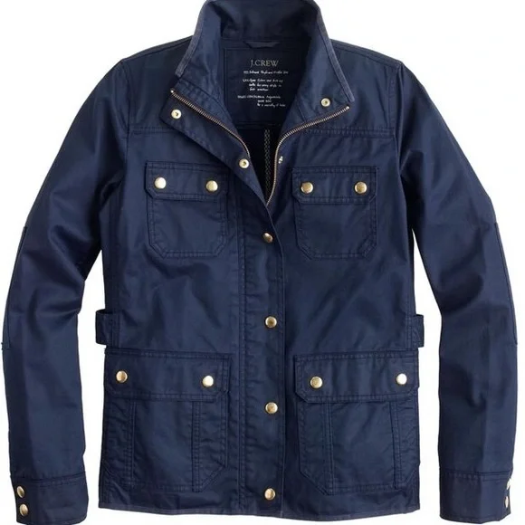 J.Crew Relaxed Boyfriend Field Jacket in Navy - Picture 3 of 15
